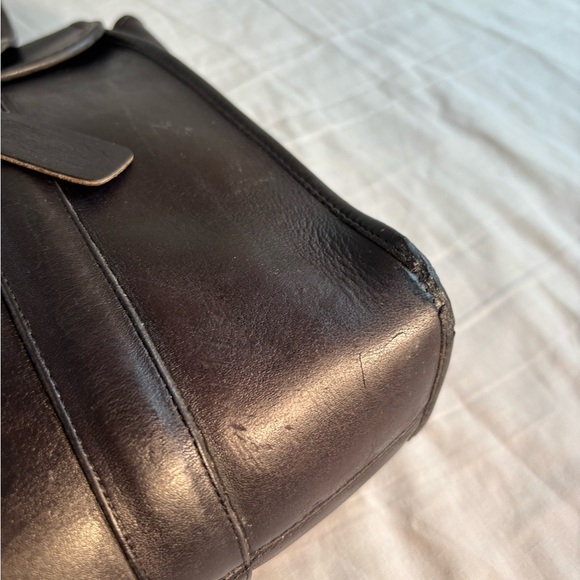 Coach Vtg NYC Shoulder Black Leather Brief - Envelope Portfolio Flannel - Picture 8 of 15